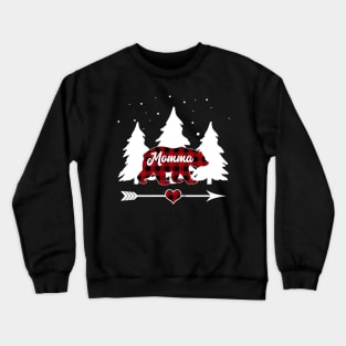 Momma Bear Buffalo Plaid Christmas Matching Family Pajama Crewneck Sweatshirt